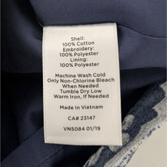 NEW Talbots Chambray Floral Embroidered Skirt Womens Size 4 Blue Cotton A Line - Picture 6 of 10